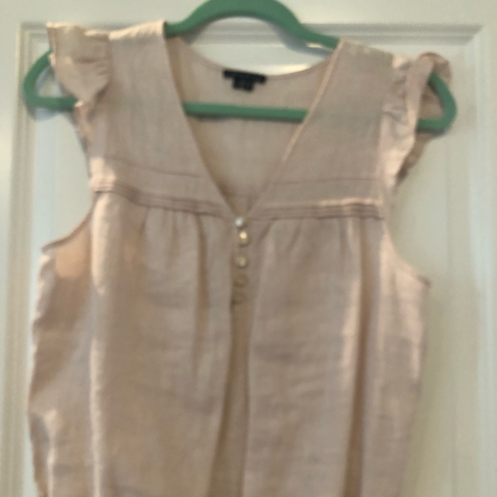 Theory linen top pale pink blush size small